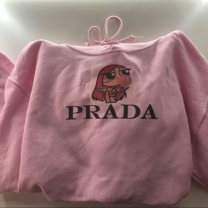 Custom made pink prada hoodie